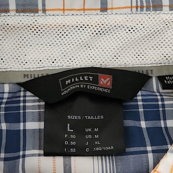 MILLET Plaid Performance Hiking Shirt blue – large - Picture 9 of 13